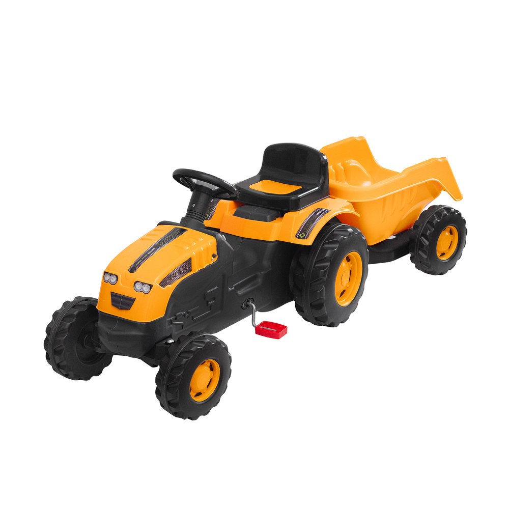 Tractor cu pedale si remorca Jumbo Yellow - 1