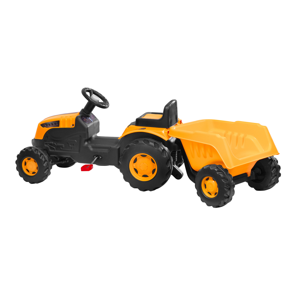 Tractor cu pedale si remorca Jumbo Yellow