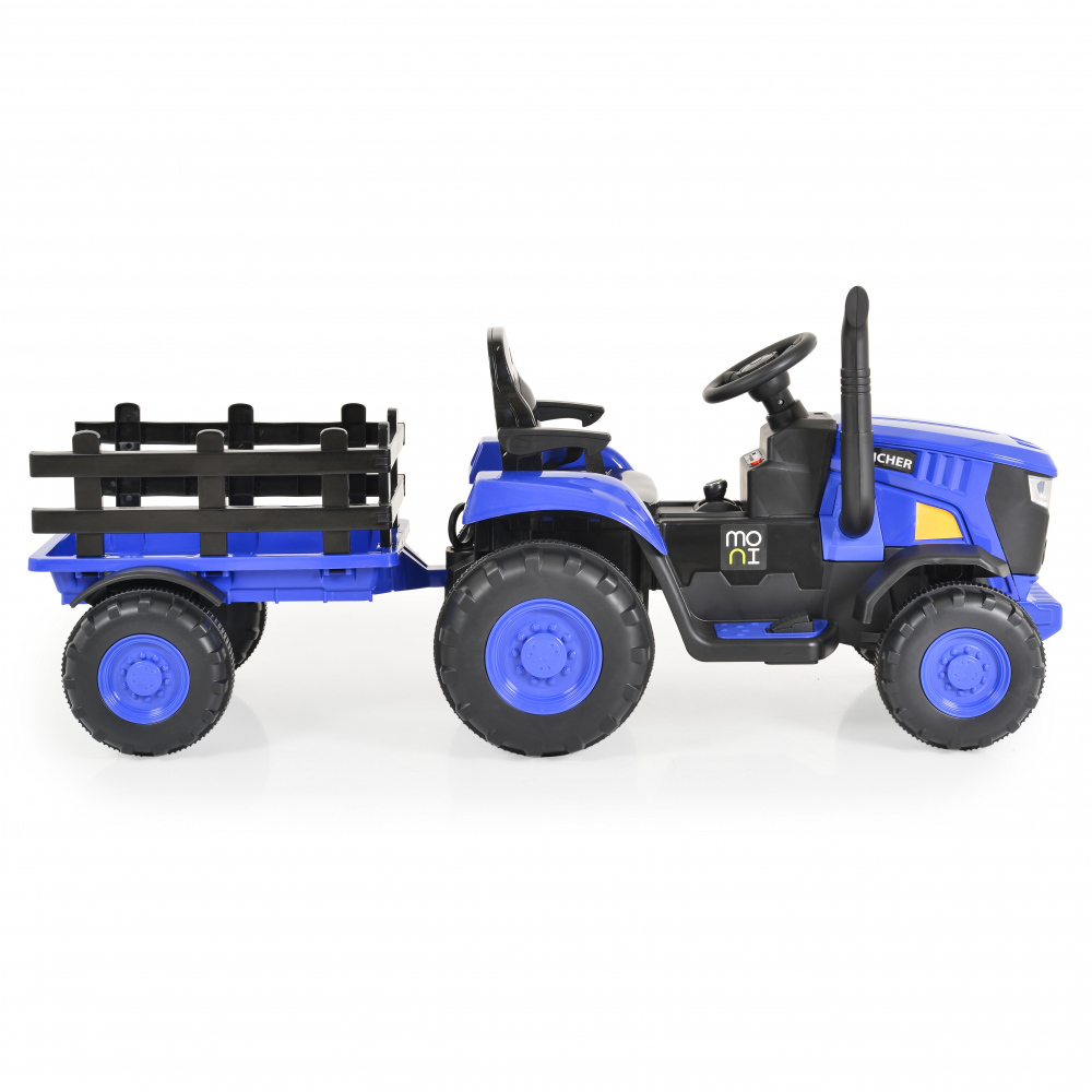 Tractor electric 70W cu remorca si telecomanda Moni Rancher Blue