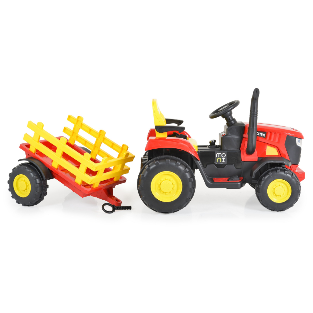 Tractor electric 70W cu remorca si telecomanda Moni Rancher Red - 1