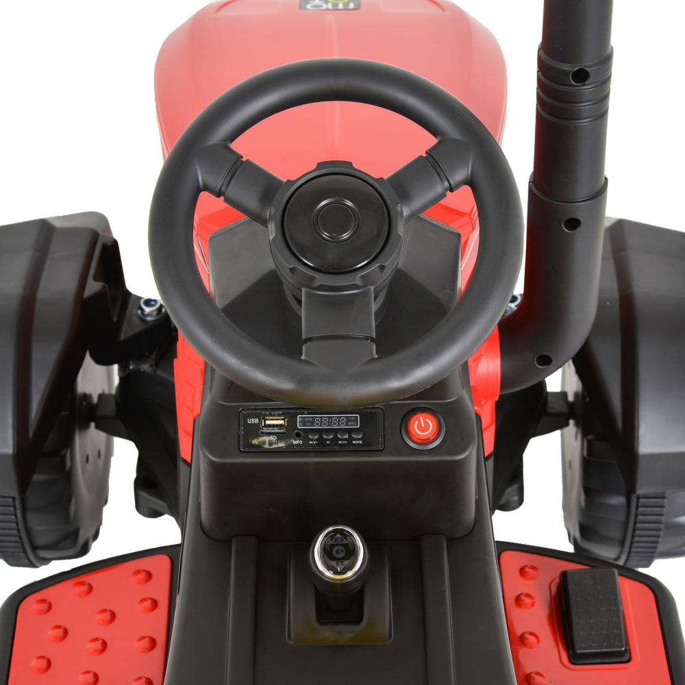 Tractor electric 70W cu remorca si telecomanda Moni Rancher Red - 4