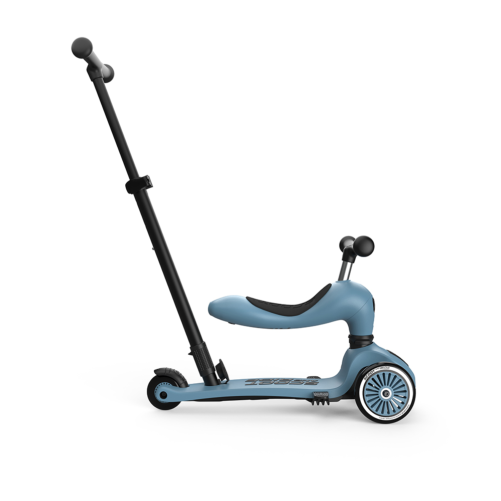 Trotineta copii cu sezut si maner, transformabila 3in1, Highwaykick 1 Push and Go Steel, 1-5 ani, pana la 50 kg, Scoot  Ride - 1