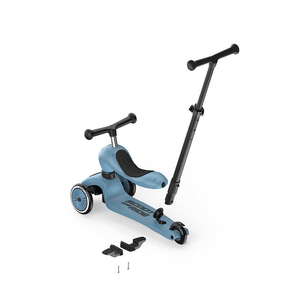 Trotineta copii cu sezut si maner, transformabila 3in1, Highwaykick 1 Push and Go Steel, 1-5 ani, pana la 50 kg, Scoot  Ride - 5