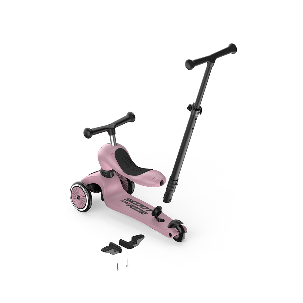 Trotineta copii cu sezut si maner, transformabila 3in1, Highwaykick 1 Push and Go Wildberry, 1-5 ani, pana la 50 kg, Scoot  Ride - 4