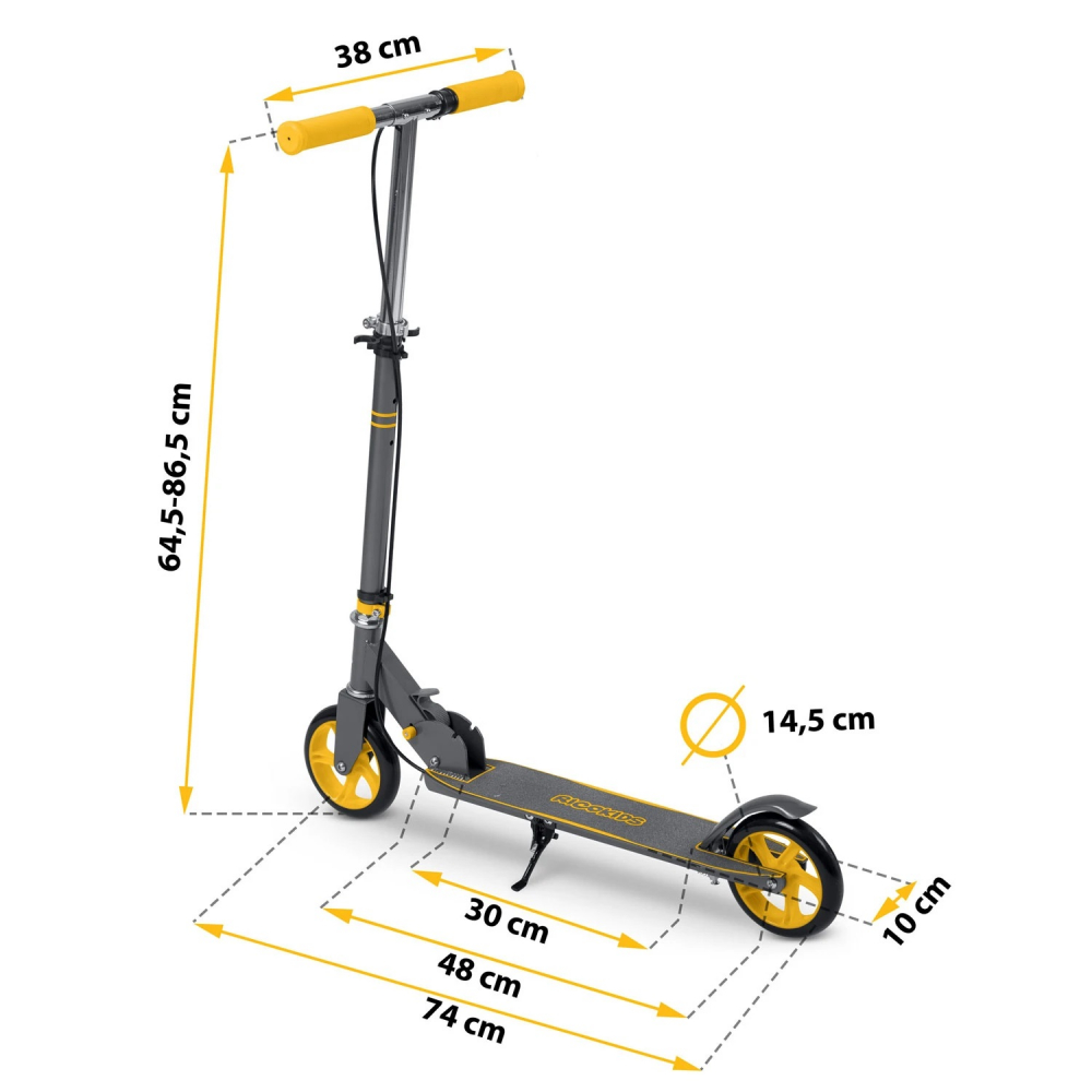 Trotineta pliabila cu frana de mana Ricokids Kodi GriGalben - 8