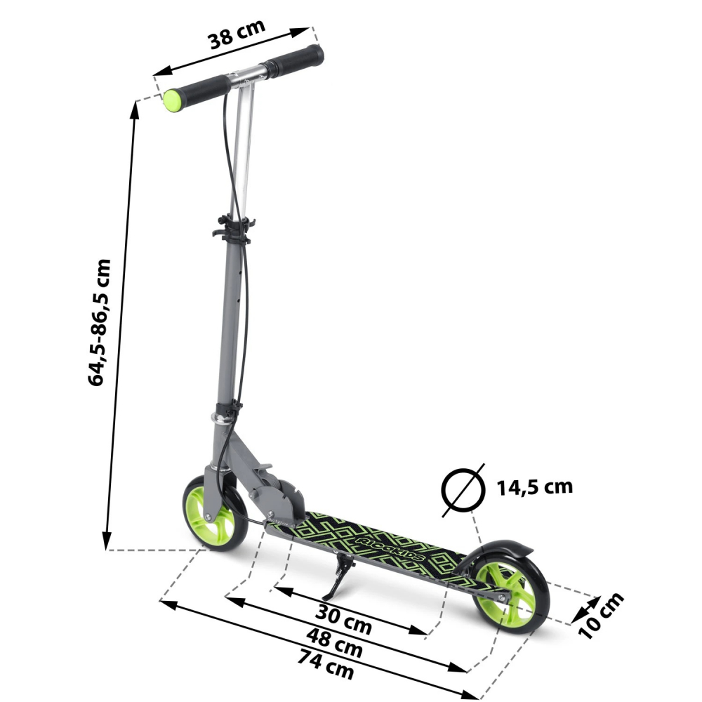 Trotineta pliabila cu frana de mana Ricokids Kodi NegruVerde - 7