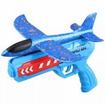 Avion planor cu Pistol lansator si lumina LED 22x23cm Blue