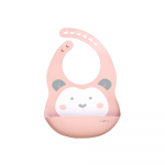 Baveta ajustabila din silicon cu buzunar Sweet Fun pink