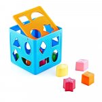 Cub sortator cu 11 piese multicolore 14 x14 cm