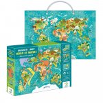 Puzzle magnetic Lumea animalelor 36 piese