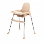 Scaun de masa pentru copii 2 in 1 Little Mom Classic Bej, cu tavita dubla si suport pentru picioare, centura de siguranta, tavita detasabila, design ergonomic, picioare antiderapante, 6 luni+