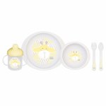 Set complet de masa cu 5 piese Giraffe Party mustard