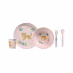 Set complet de masa cu 5 piese Jungle Cheetahs rose