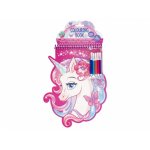 Carte de colorat in forma de animal cu abtibilduri si markere unicorn