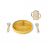 Set diversificare cu 4 piese din silicon Food Fun mustard