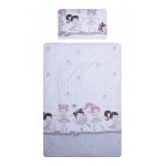 Lenjerie patut cu 3 piese 140x70 cm Balerina fond alb