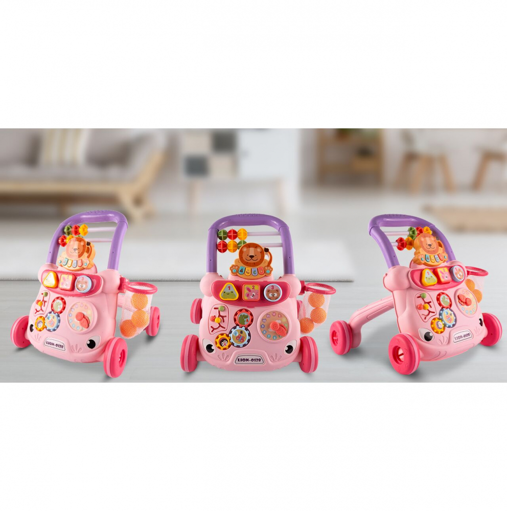 Antepremergator cu Pian si activitati educative Lion Pink - 4 | YEO