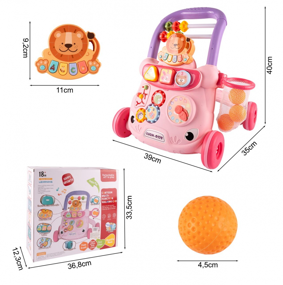 Antepremergator cu Pian si activitati educative Lion Pink - 7