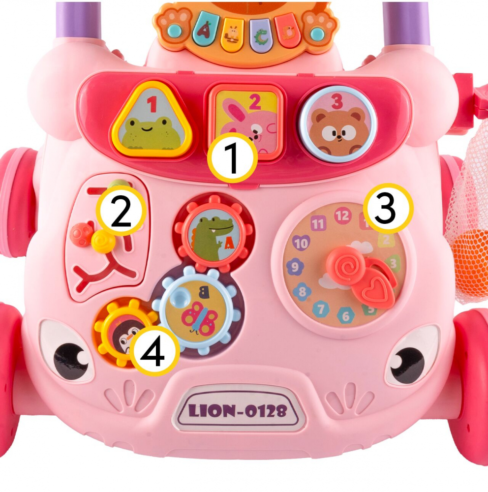 Antepremergator cu Pian si activitati educative Lion Pink - 9