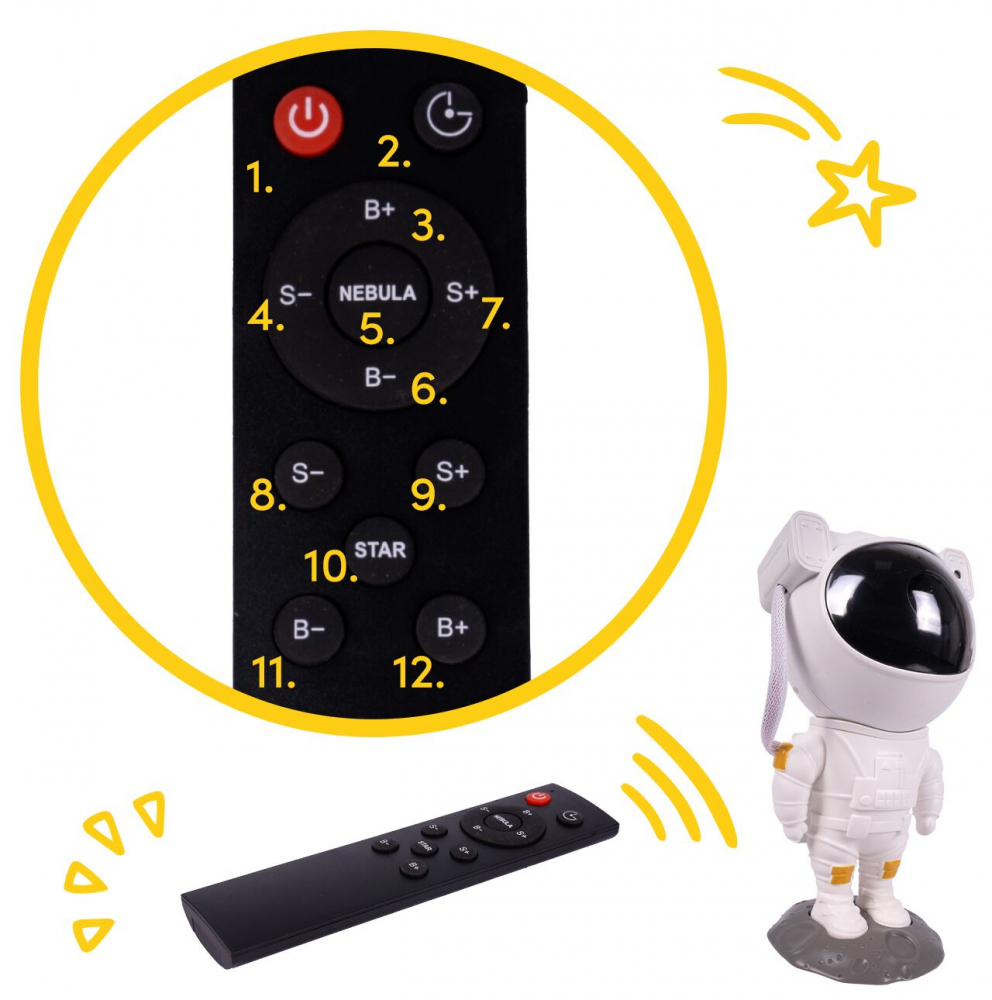 Lampa de veghe cu proiector LED si telecomanda Astronaut Interstelar - 2 | YEO