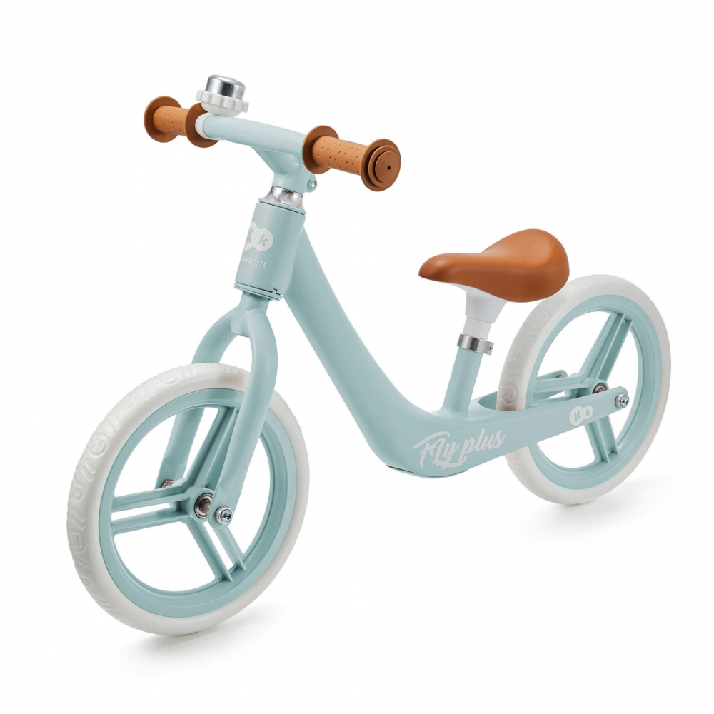 Bicicleta fara pedale Kinderkraft Fly Plus Baby Blue cu scaun reglabil pe inaltime, cadru usor din magneziu, roti din spuma Eva, sarcina maxima 35 kg - 1 | YEO