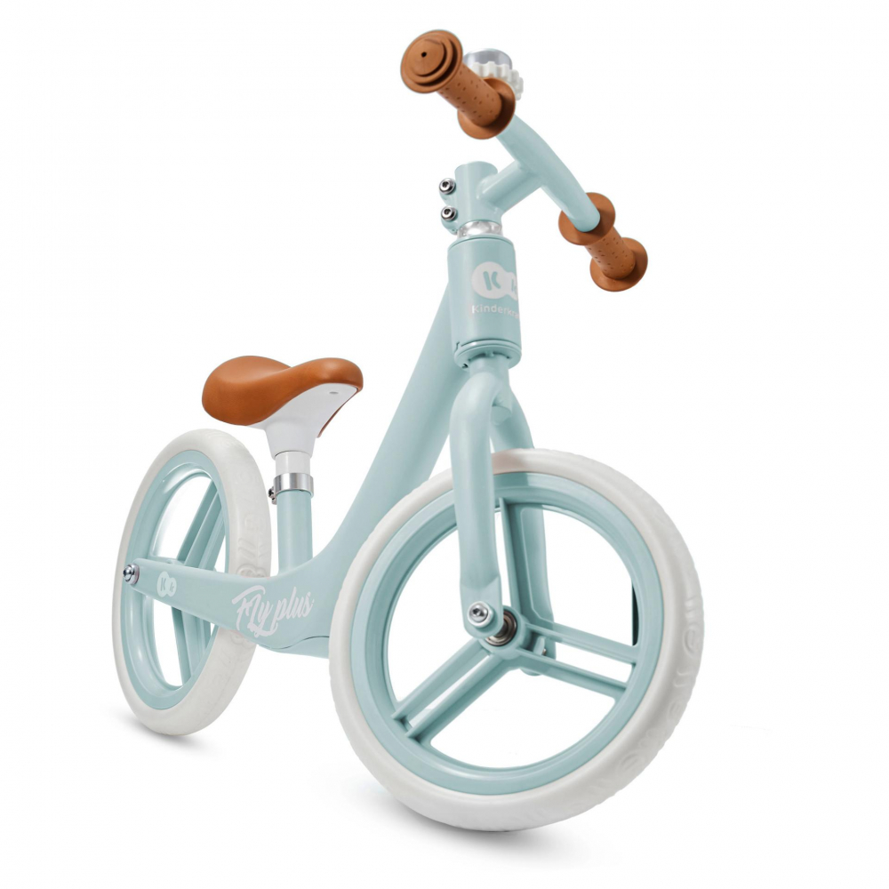 Bicicleta fara pedale Kinderkraft Fly Plus Baby Blue cu scaun reglabil pe inaltime, cadru usor din magneziu, roti din spuma Eva, sarcina maxima 35 kg