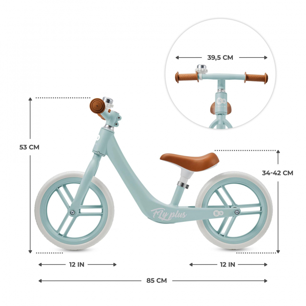 Bicicleta fara pedale Kinderkraft Fly Plus Baby Blue cu scaun reglabil pe inaltime, cadru usor din magneziu, roti din spuma Eva, sarcina maxima 35 kg - 5