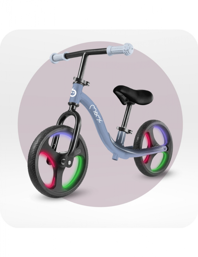 Bicicleta fara pedale cu roti led Momi Isoka blue - 4