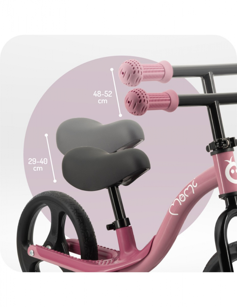 Bicicleta fara pedale cu roti led Momi Isoka pink - 3 | YEO