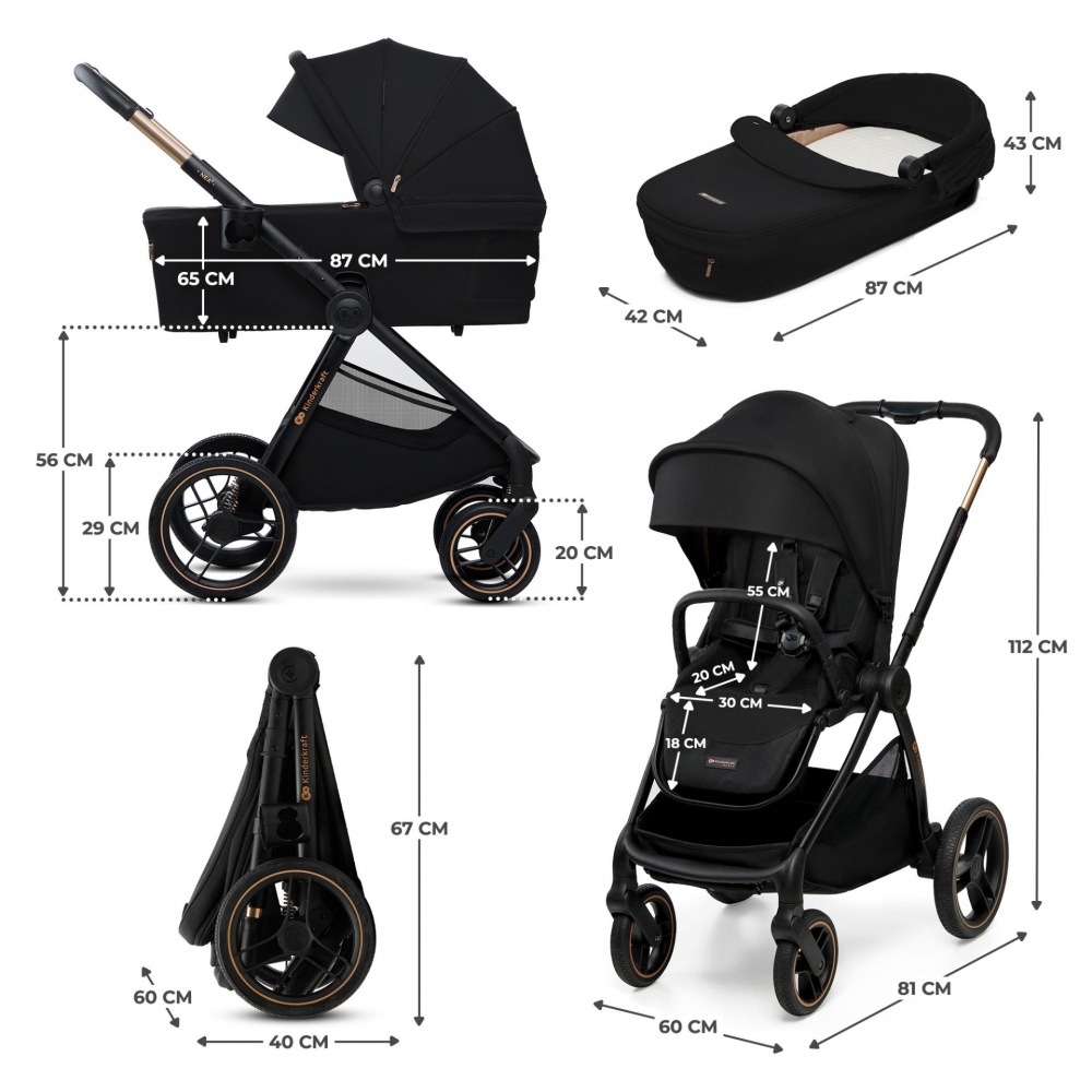 Carucior 2 in 1 Kinderkraft Nea 2.0 Midnight Black - 1 | YEO