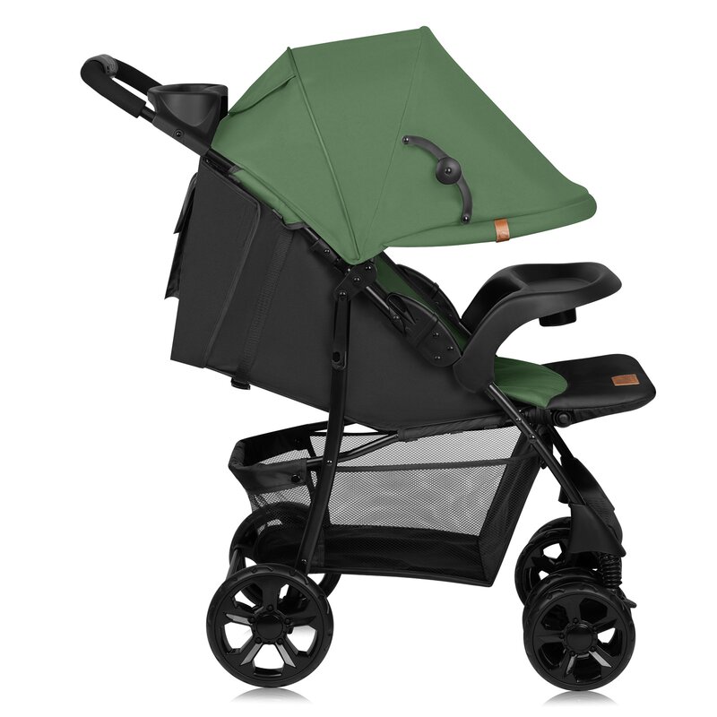 Carucior sport Lionelo Emma Plus Cu tavita, 2 Suporturi pentru pahar, Geanta accesorii, Standard de siguranta EN1888-1 verde - 2