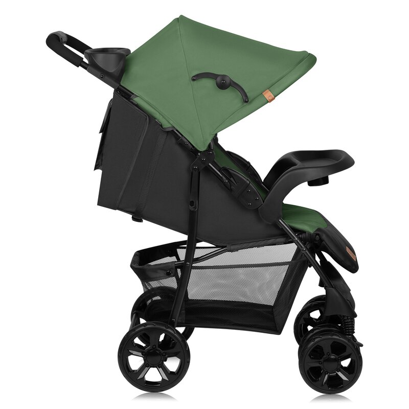 Carucior sport Lionelo Emma Plus Cu tavita, 2 Suporturi pentru pahar, Geanta accesorii, Standard de siguranta EN1888-1 verde - 3