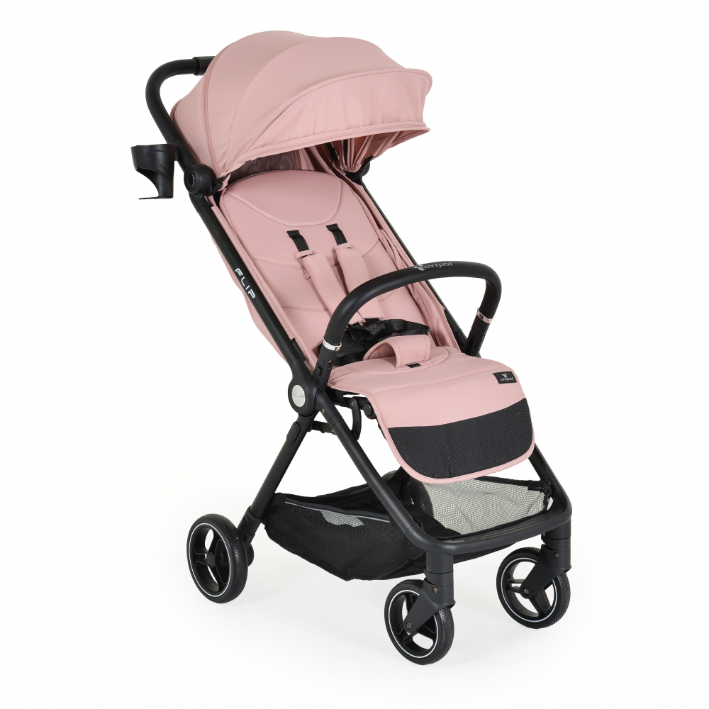 Carucior sport de la nastere 0-22 kg cu pliere compacta automata si maner transport Cangaroo Flip Blossom Pink