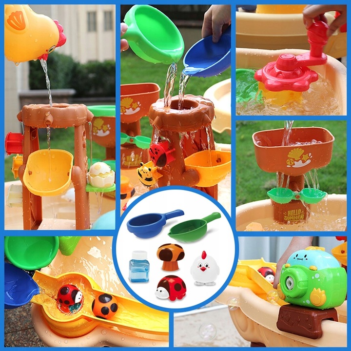 Masuta de joaca cu apa si nisip 2in1 baloane de sapun Summer Watter Bubble - 1 | YEO