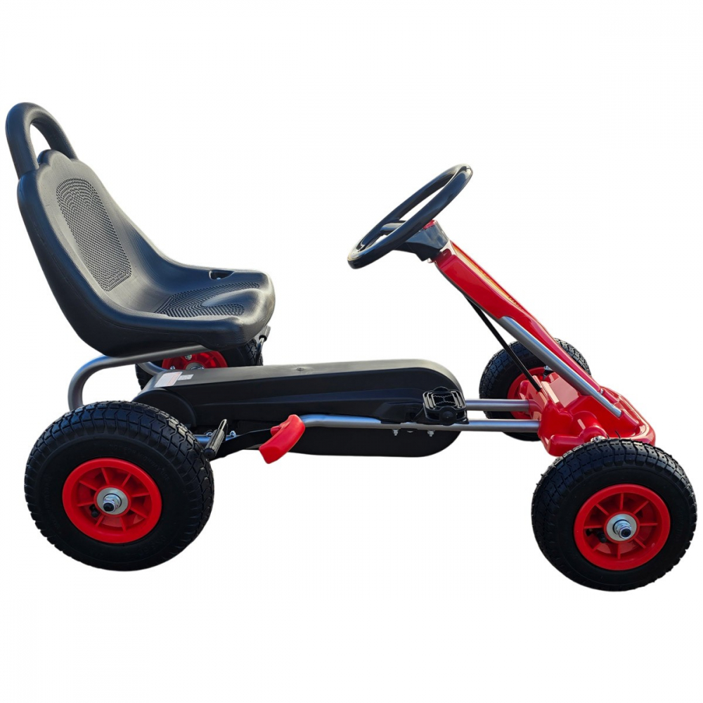 Kart cu pedale pentru copii A05 Kidscare rosu 3-6 ani roti gonflabile - 2