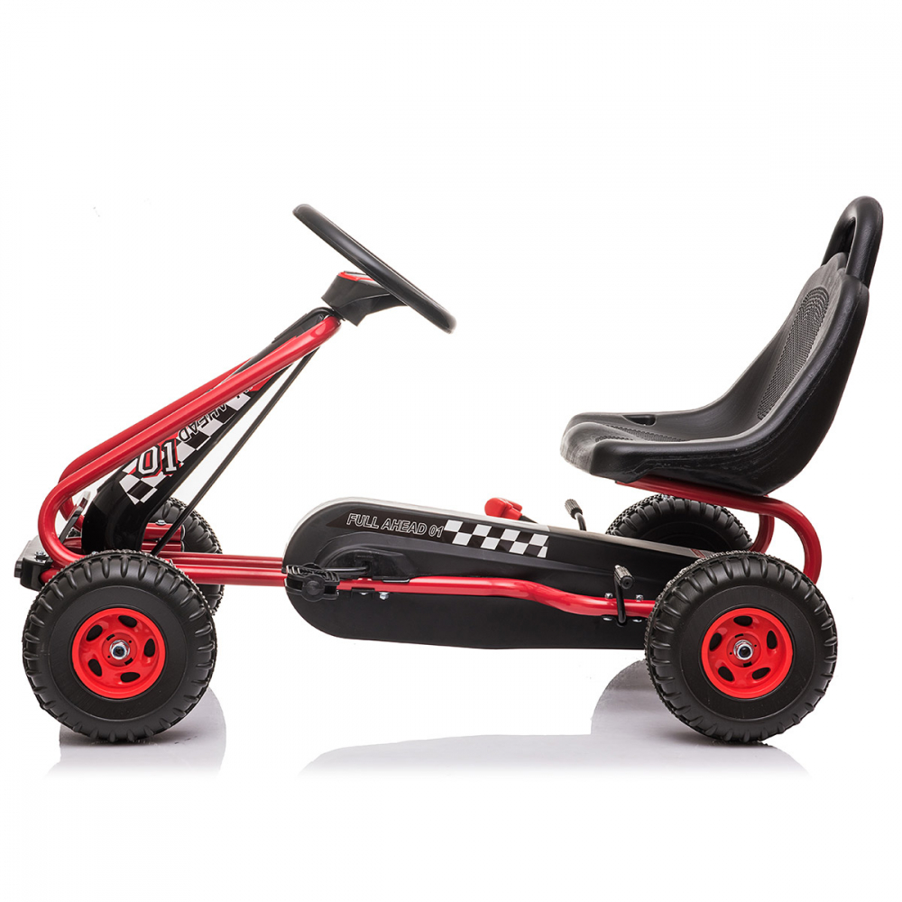 Kart cu pedale pentru copii G201 Kidscare rosu 3-6 ani scaun reglabil - 1