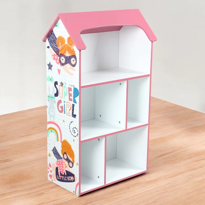 Organizator casuta din lemn Ginger Home pentru jucarii si carti Super Girl - 4