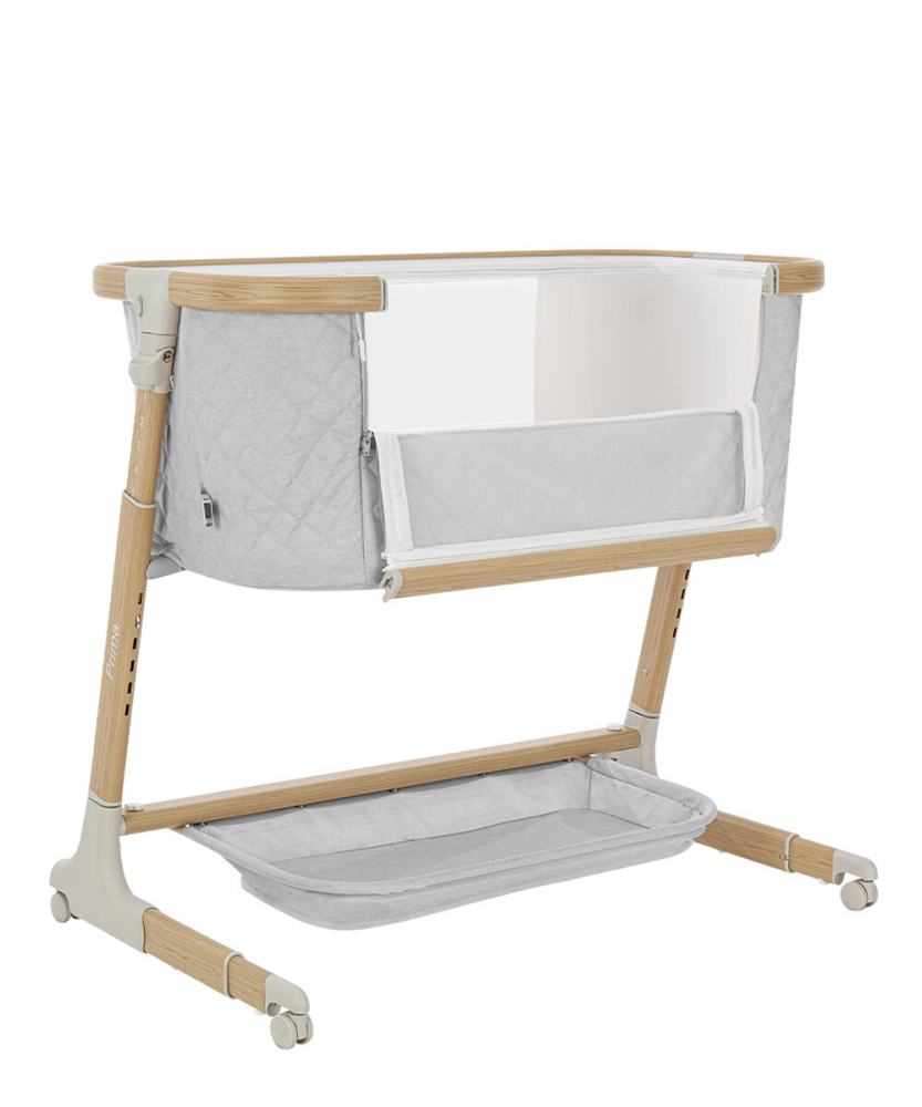 Patut co-sleeping cu sistem de leganare Carrello Prima Cloud Grey