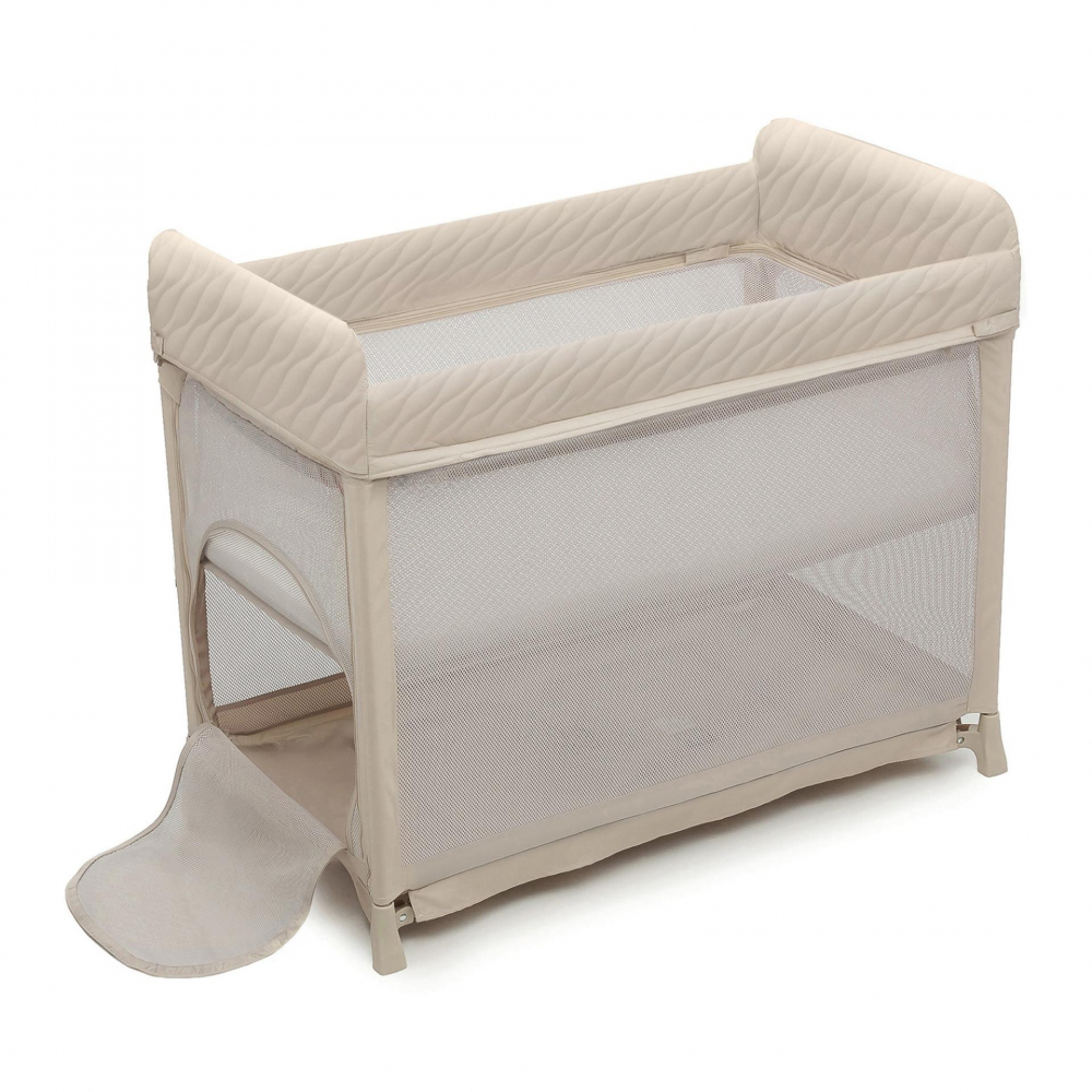 Patut pliabil Kinderkraft Moon Dream Beige, echipat cu o saltea sigura, partile laterale din plasa, geanta inclusa - 3 | YEO