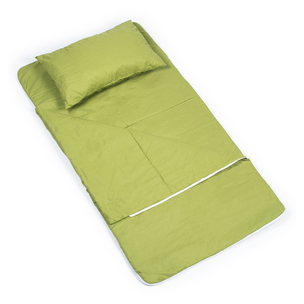 Sac de dormit de bumbac cu perna si fermoar 140x75 cm Nativo Dreams Verde - 2