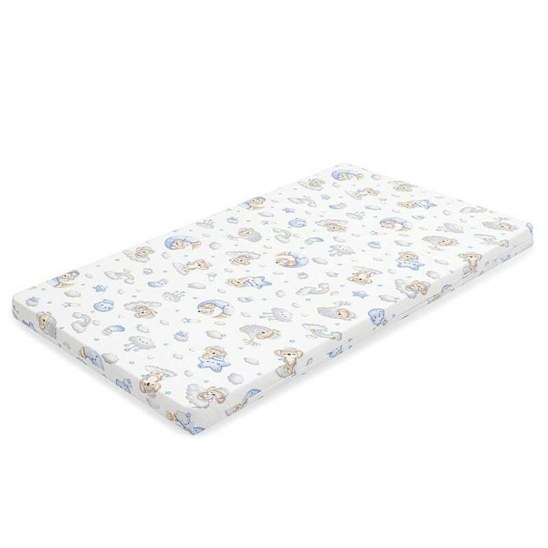 Saltea patut New Baby din spuma cu husa detasabila 120x60x6 cm blue Koala - 2