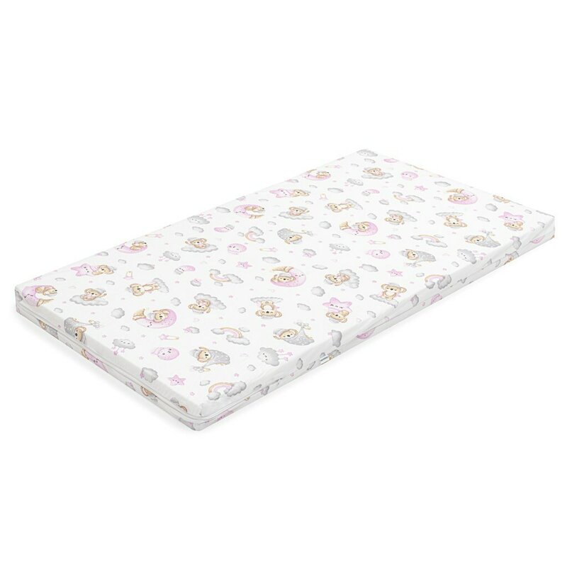 Saltea patut New Baby din spuma cu husa detasabila 120x60x6 cm pink Koala - 2