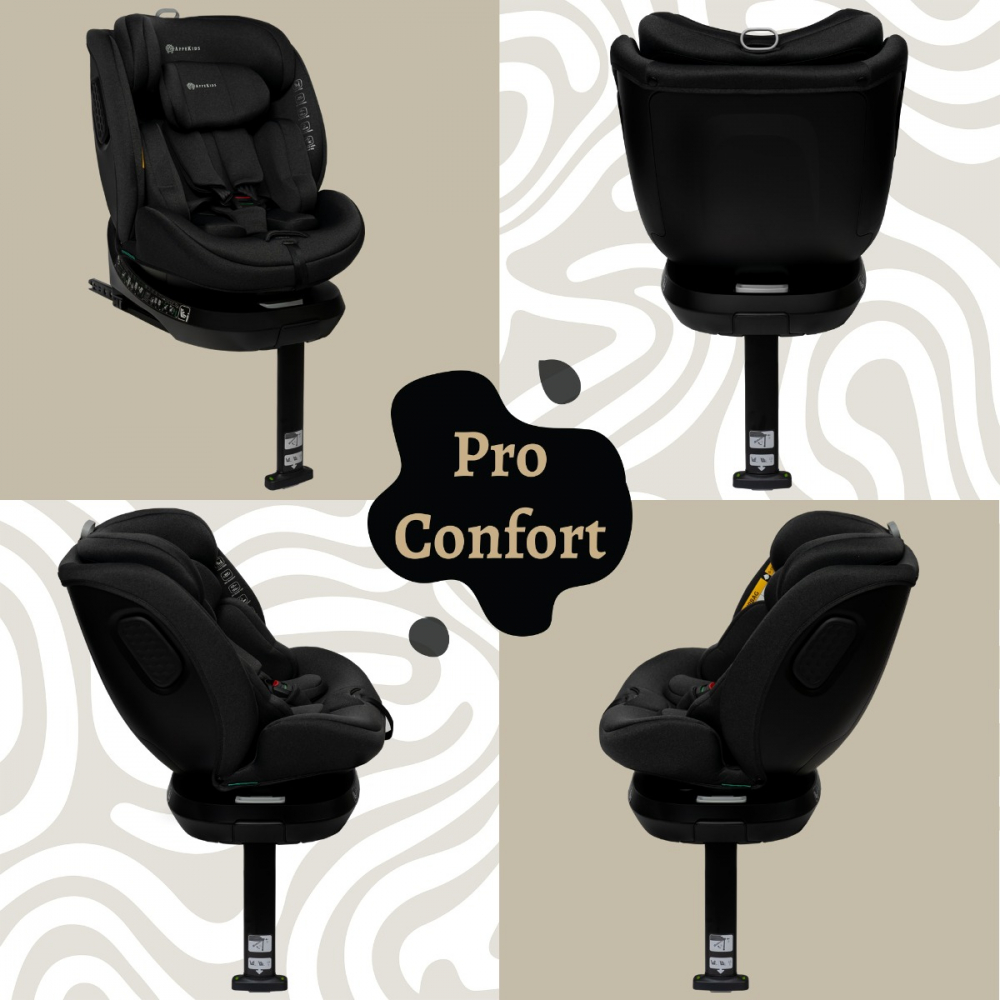 Scaun auto Appekids I-Size 40-150 cm Rear Facing 360 Pro Confort black - 1