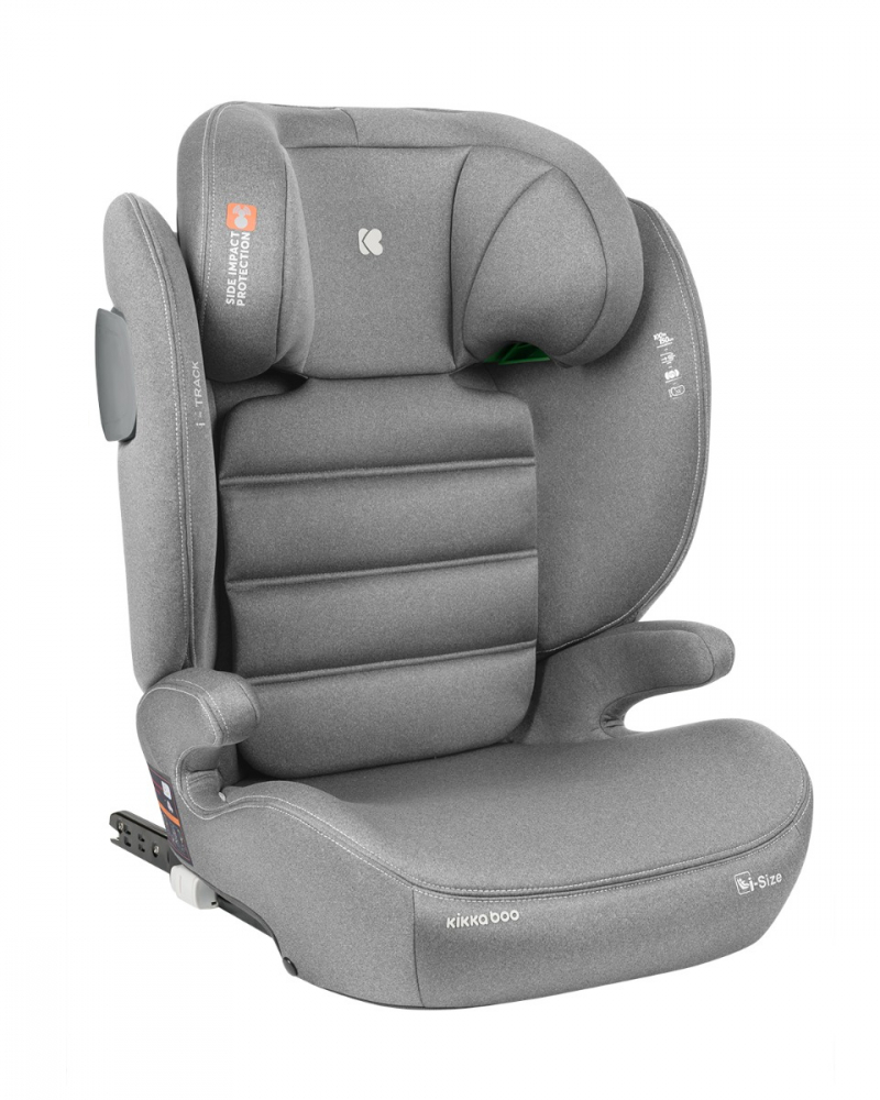 Scaun auto cu isofix KikkaBoo 100-150 cm i-Track i-SIZE Light Grey - 4