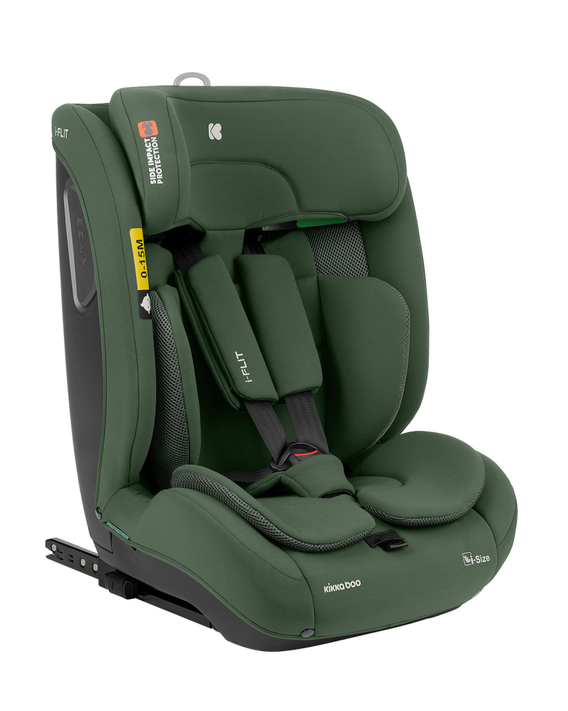 Scaun auto cu isofix KikkaBoo 76-150 cm i-Flit i-SIZE Army Green - 6