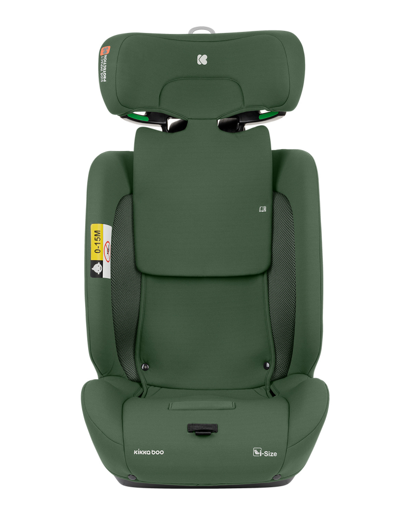 Scaun auto cu isofix KikkaBoo 76-150 cm i-Flit i-SIZE Army Green - 1