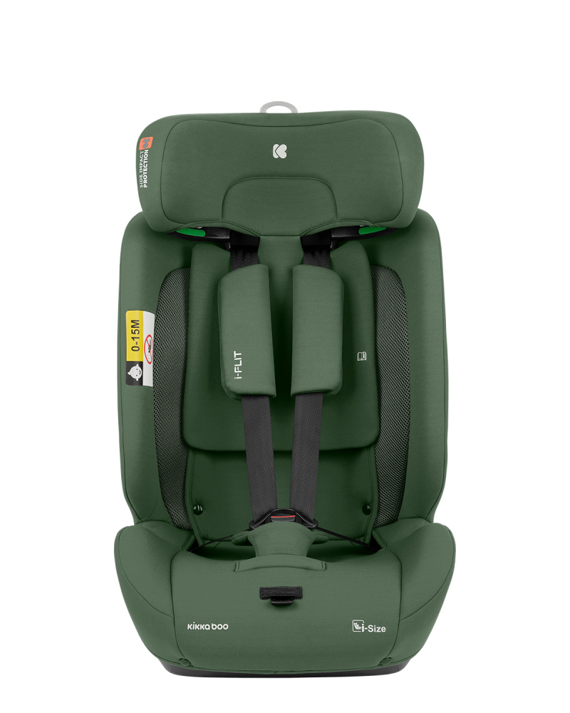 Scaun auto cu isofix KikkaBoo 76-150 cm i-Flit i-SIZE Army Green - 4