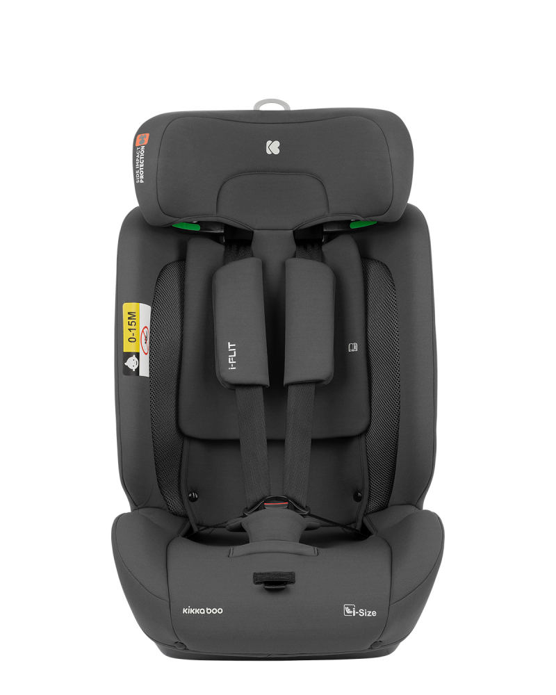 Scaun auto cu isofix KikkaBoo 76-150 cm i-Flit i-SIZE Dark Grey