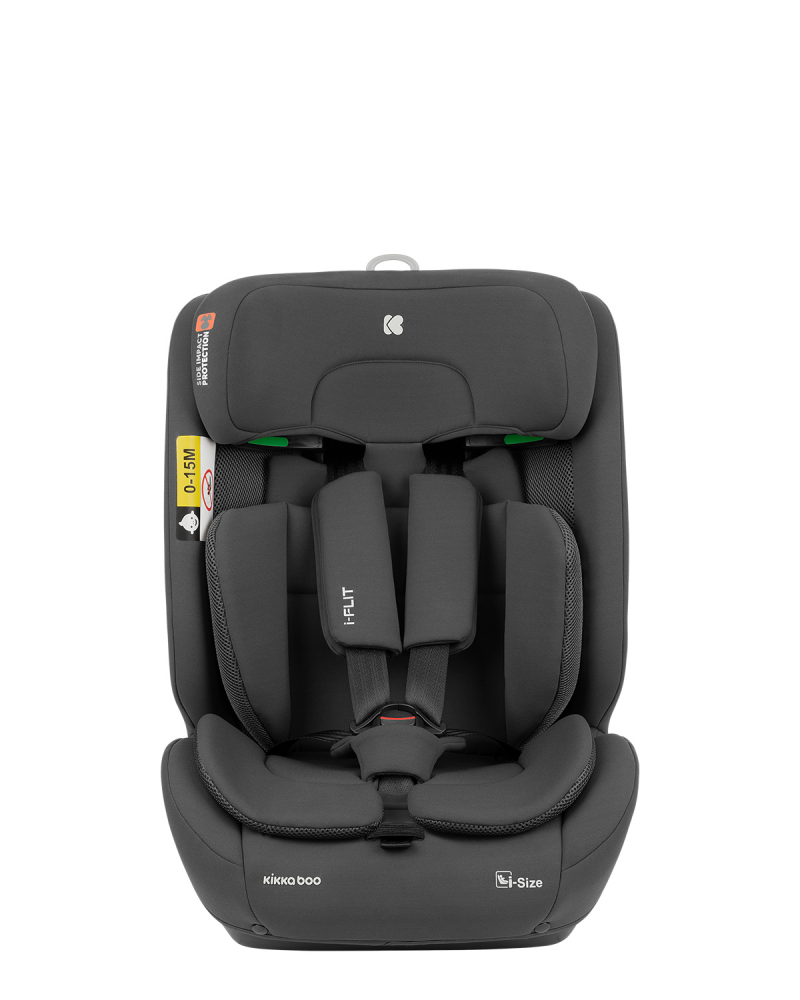 Scaun auto cu isofix KikkaBoo 76-150 cm i-Flit i-SIZE Dark Grey - 3 | YEO