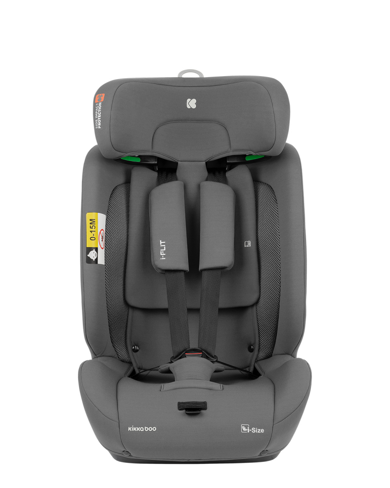 Scaun auto cu isofix KikkaBoo 76-150 cm i-Flit i-SIZE Light Grey - 2